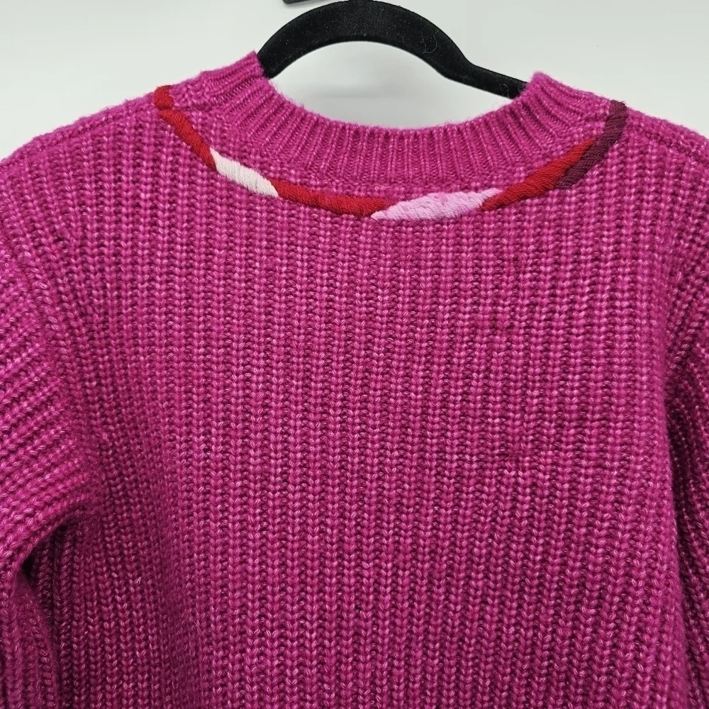 Kate Spade pink bow crew neck sweater women's size extra small